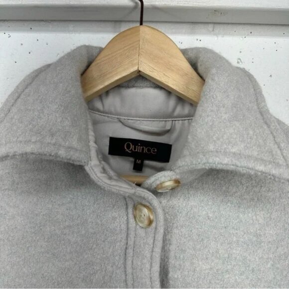 Quince Women’s size Medium Light Gray Boiled Wool Shirt Jacket READ - Picture 6 of 16